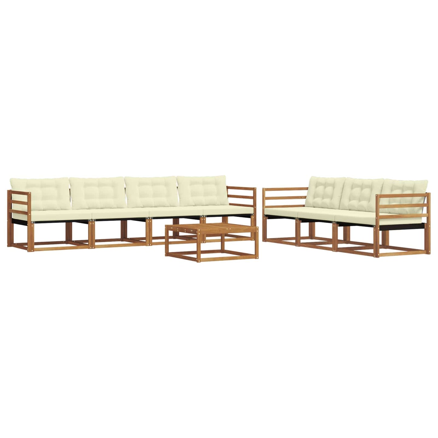 Set di divani da esterno con cuscino 8 pcs Naturale e Crema | homemem39
