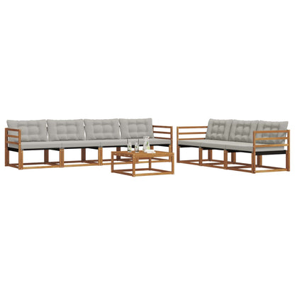 Set di divani da esterno 8 pcs Grigio Naturale e Chiaro | homemem39