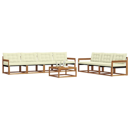 Set di divani da esterno con cuscino 8 pcs Naturale e Crema