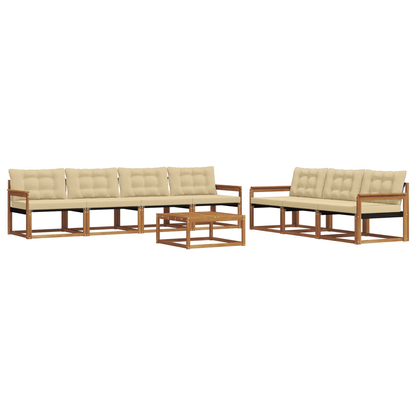 Set di divani da esterno con cuscino 8 pcs Naturale e Beige | homemem39