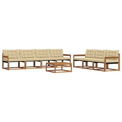 Set di divani da esterno con cuscino 8 pcs Naturale e Beige | homemem39