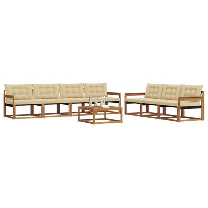 Set di divani da esterno con cuscino 8 pcs Naturale e Beige | homemem39