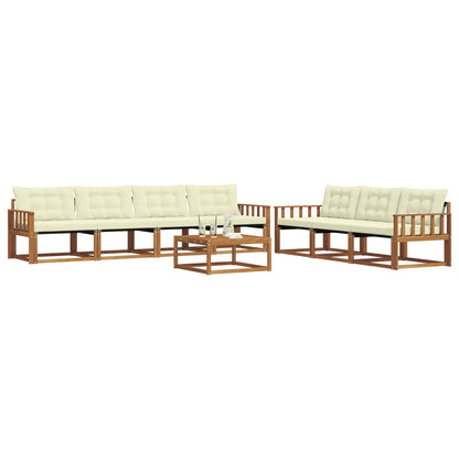 Set di divani da esterno con cuscino 8 pcs Naturale e Crema