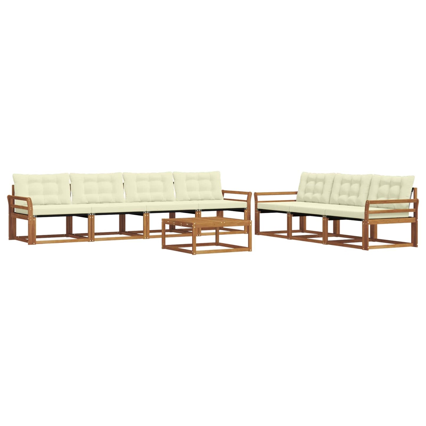 Set di divani da esterno con cuscino 8 pcs Naturale e Crema | homemem39