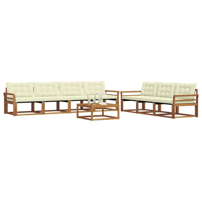 Set di divani da esterno con cuscino 8 pcs Naturale e Crema | homemem39
