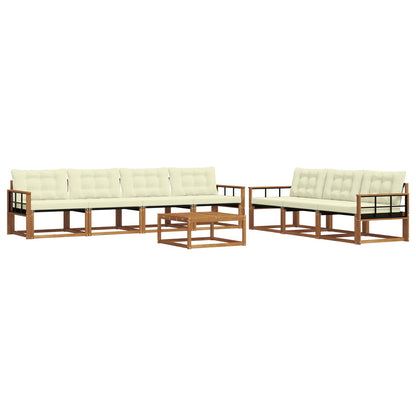 Set di divani da esterno con cuscino 8 pcs Naturale e Crema