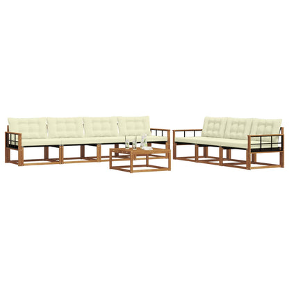 Set di divani da esterno con cuscino 8 pcs Naturale e Crema | homemem39