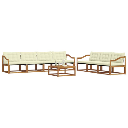 Set di divani da esterno con cuscino 8 pcs Naturale e Crema
