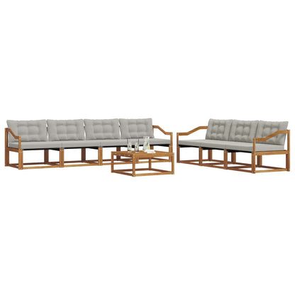 Set di divani da esterno 8 pcs Grigio Naturale e Chiaro