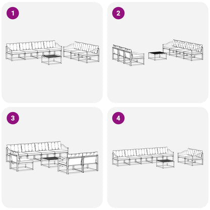 Set di divani da esterno 8 pcs Grigio Naturale e Chiaro | homemem39