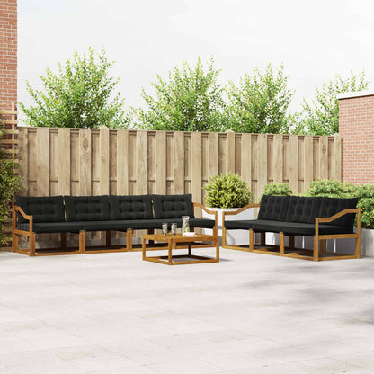 Set di divani da esterno con cuscino 8 pcs Naturale e Nero