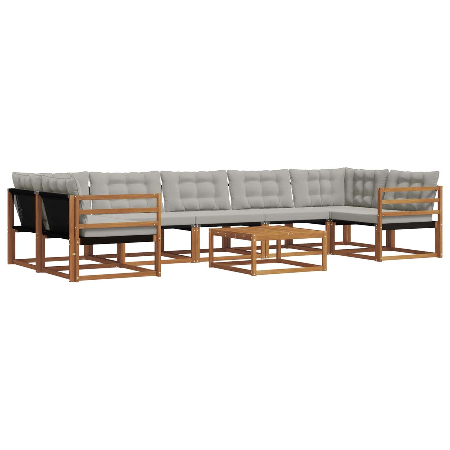 Set di divani da esterno 8 pcs Grigio Naturale e Chiaro | homemem39