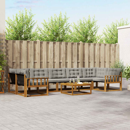 Set di divani da esterno 8 pcs Grigio Naturale e Chiaro | homemem39