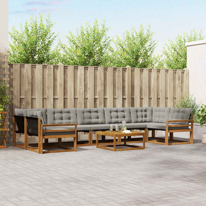 Set di divani da esterno 8 pcs Grigio Naturale e Chiaro | homemem39