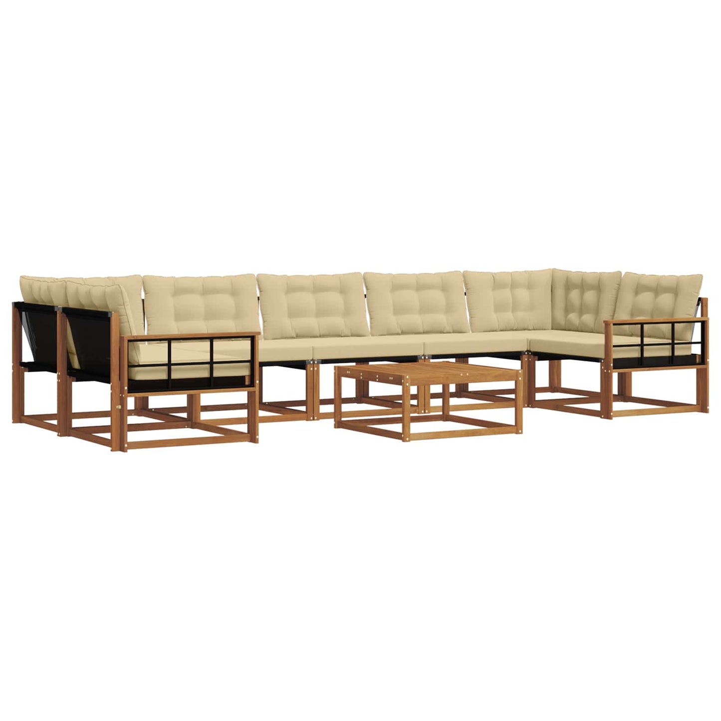 Set di divani da esterno con cuscino 8 pcs Naturale e Beige | homemem39