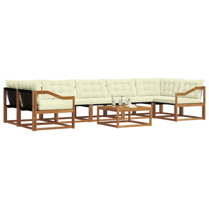 Set di divani da esterno con cuscino 8 pcs Naturale e Crema | homemem39