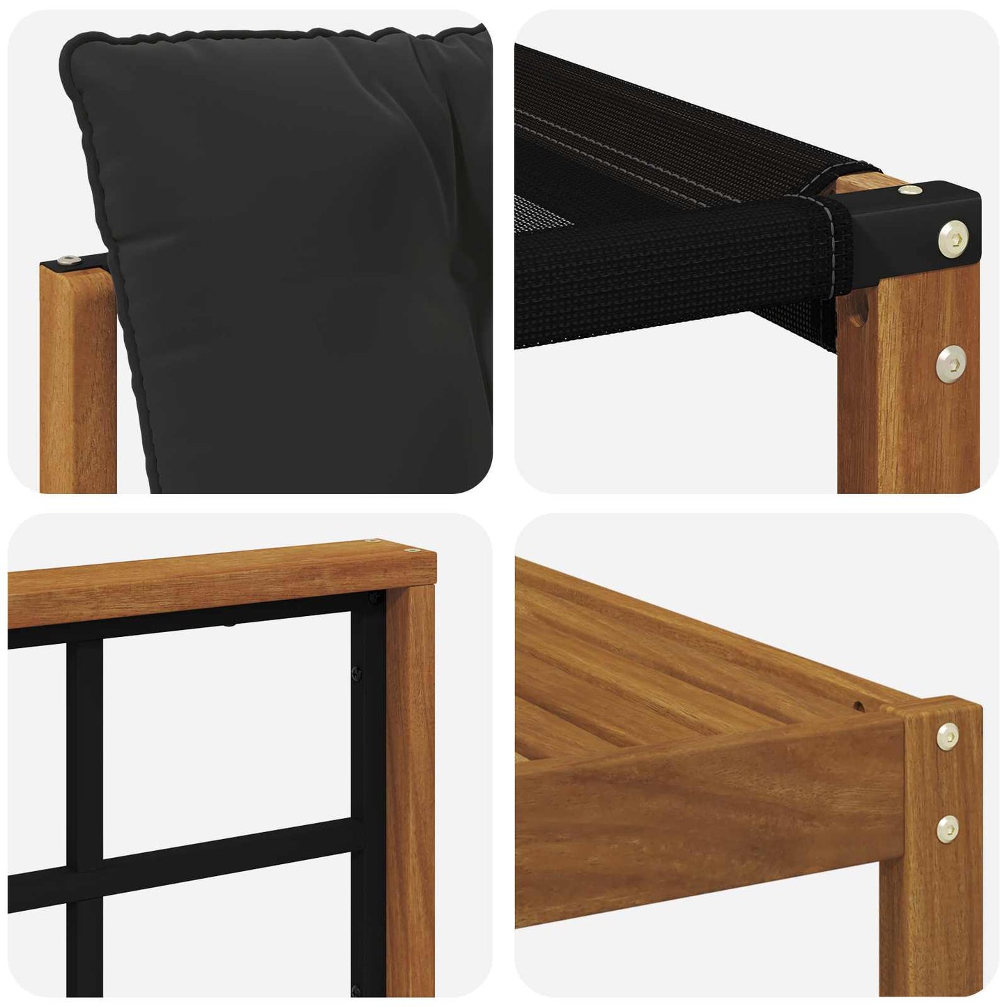 Set di divani da esterno con cuscino 9 pcs Naturale e Nero | homemem39