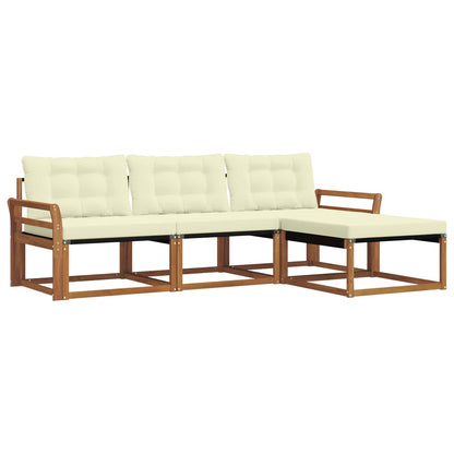 Set di divani da esterno con cuscino 4 pcs Naturale e Crema | homemem39