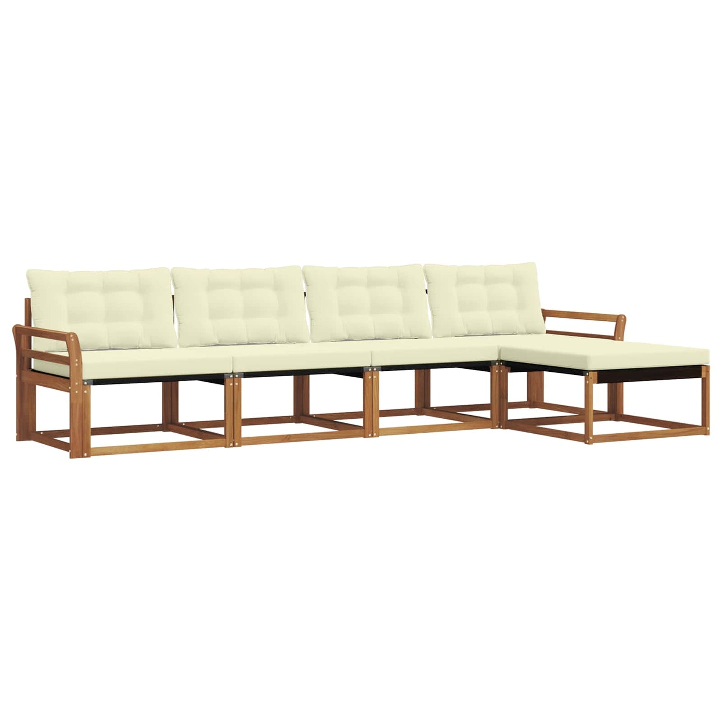 Set di divani da esterno con cuscino 5 pcs Naturale e Crema | homemem39