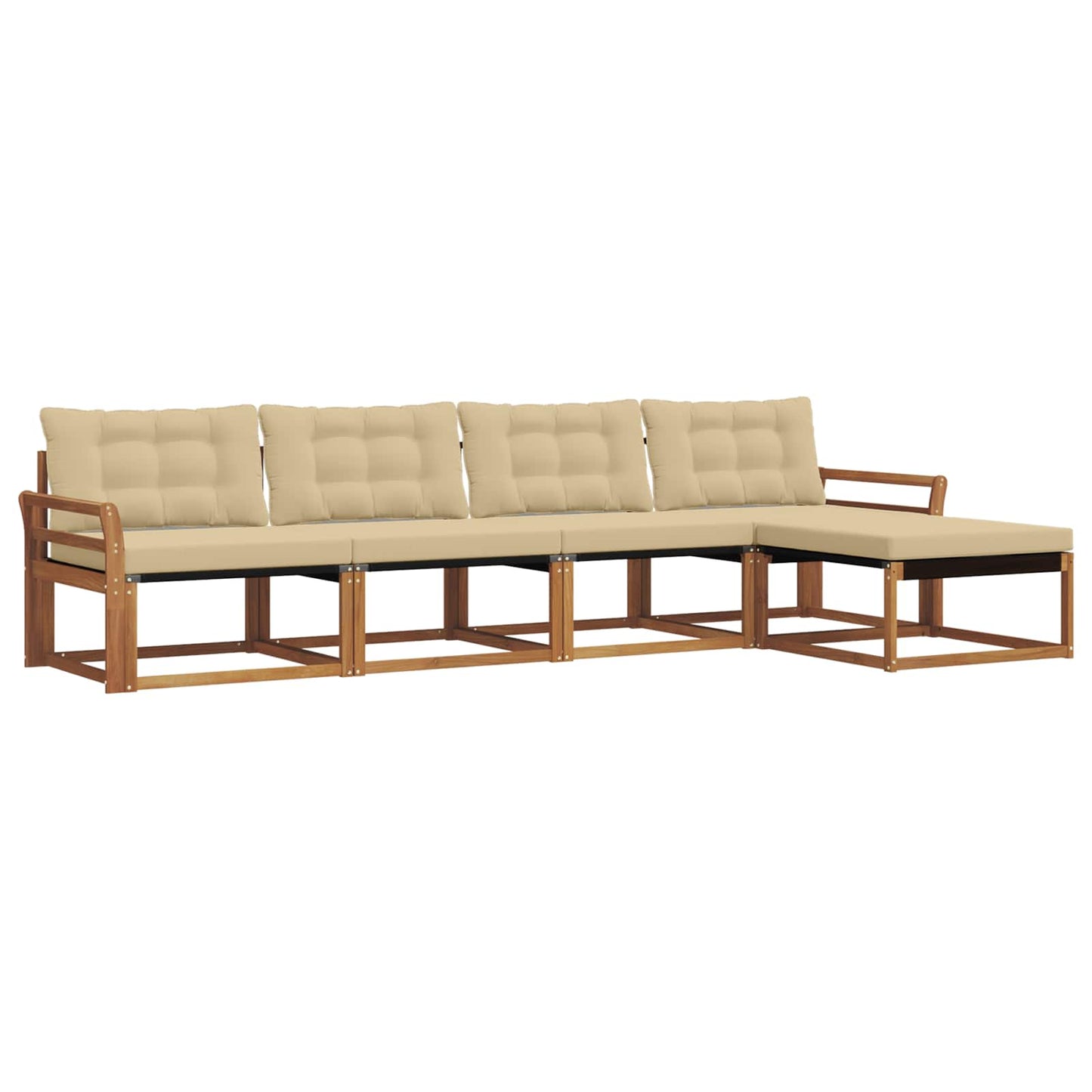 Set di divani da esterno con cuscino 5 pcs Naturale e Beige