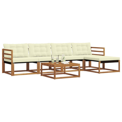 Set di divani da esterno con cuscino 6 pcs Naturale e Crema