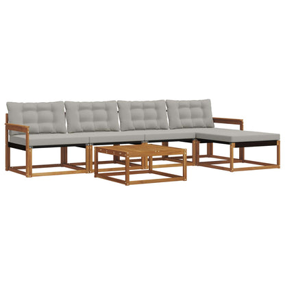 Set di divani da esterno 6 pcs Grigio Naturale e Chiaro | homemem39