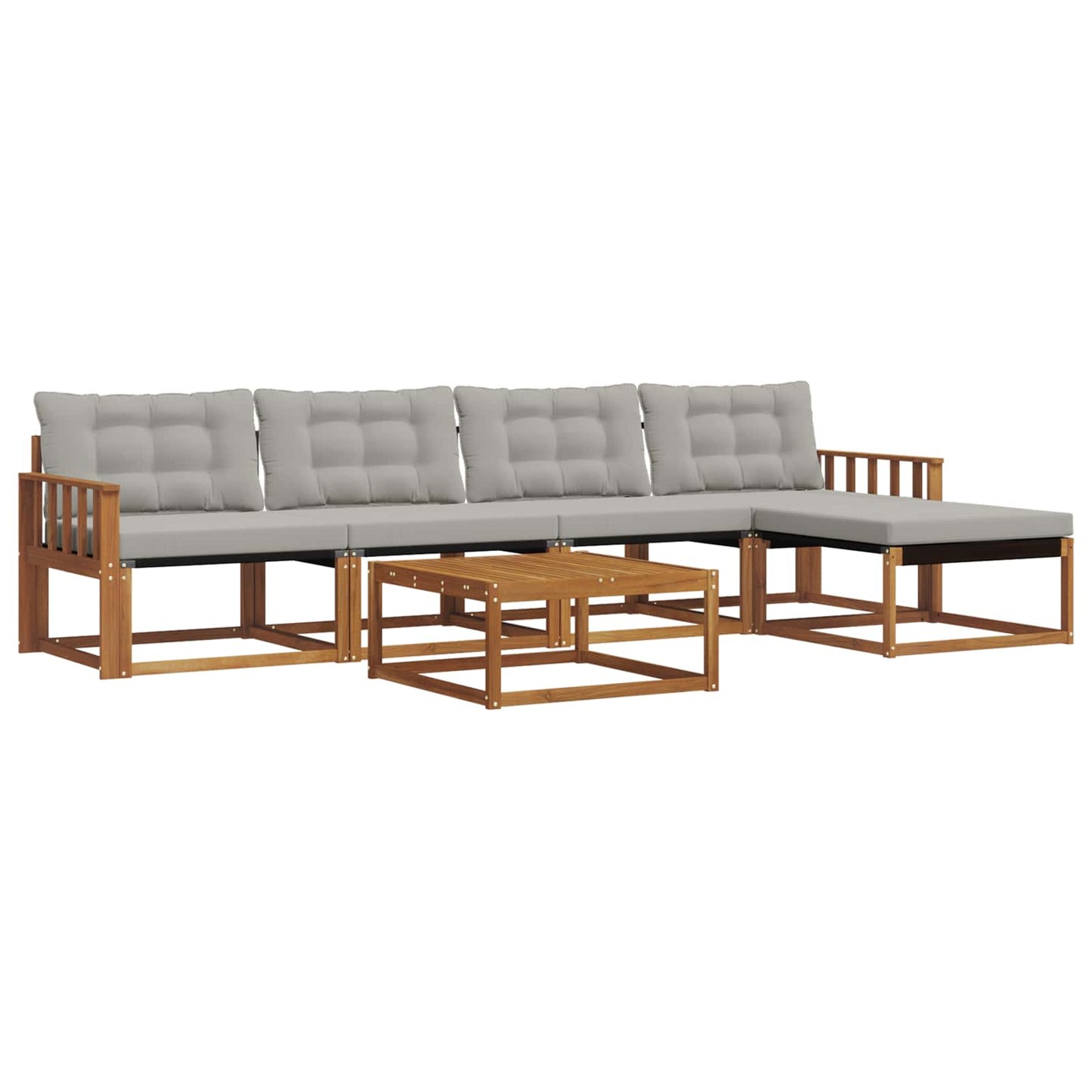 Set di divani da esterno 6 pcs Grigio Naturale e Chiaro | homemem39