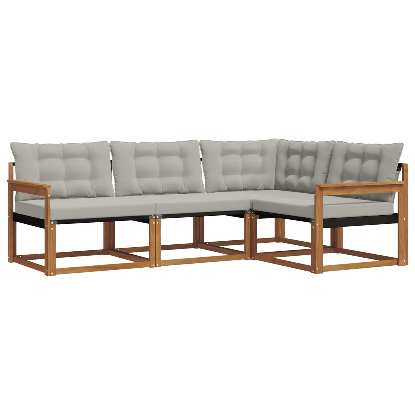 Set di divani da esterno 4 pcs Grigio Naturale e Chiaro | homemem39