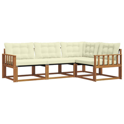 Set di divani da esterno con cuscino 4 pcs Naturale e Crema | homemem39