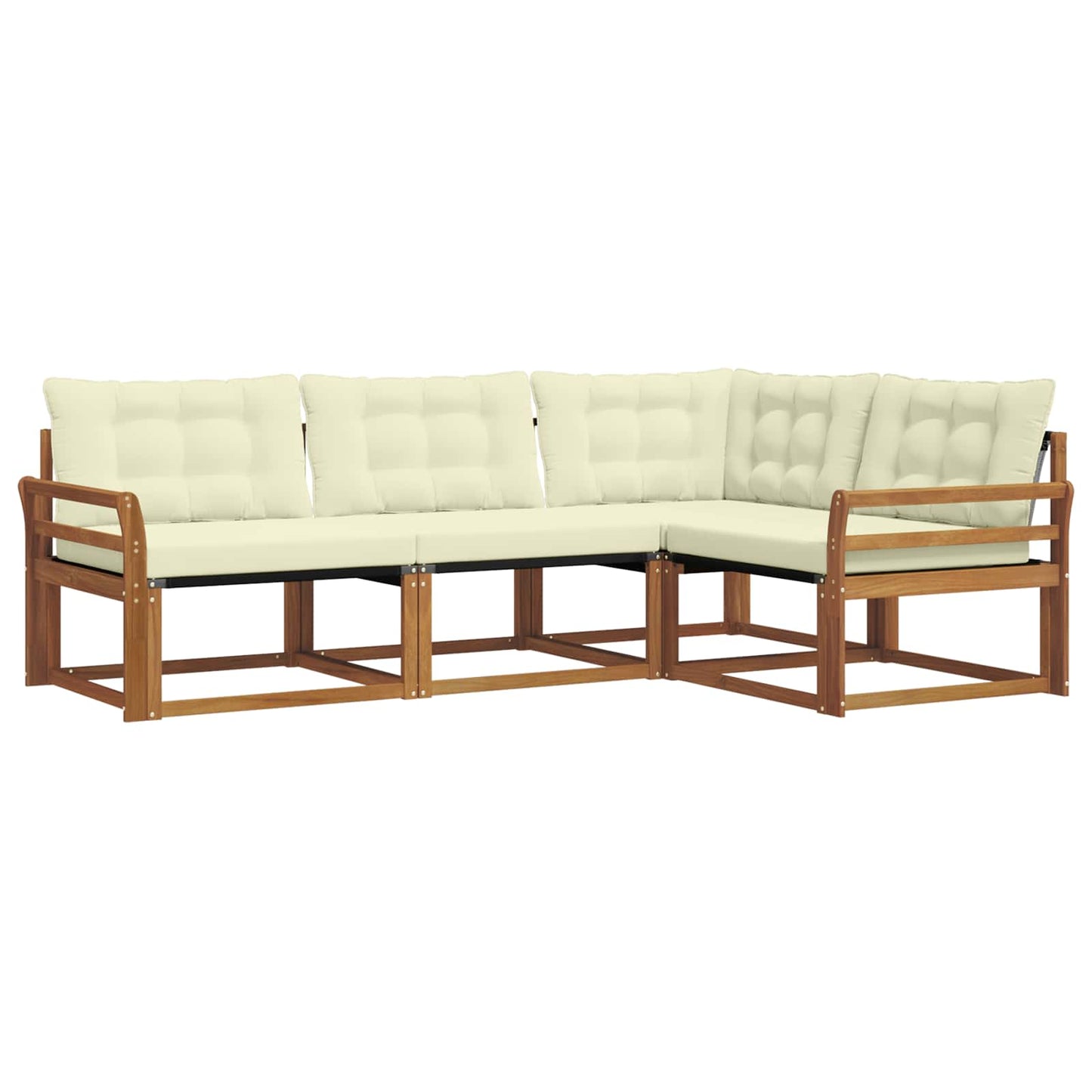Set di divani da esterno con cuscino 4 pcs Naturale e Crema | homemem39