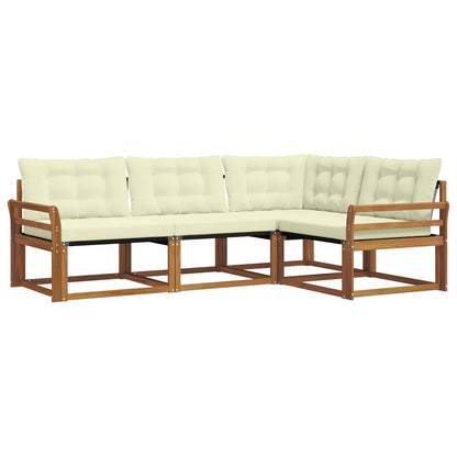Set di divani da esterno con cuscino 4 pcs Naturale e Crema | homemem39