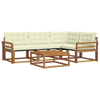 Set di divani da esterno con cuscino 5 pcs Naturale e Crema | homemem39