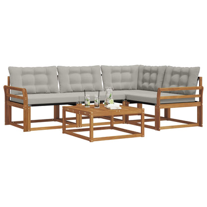 Set di divani da esterno 5 pcs Grigio Naturale e Chiaro | homemem39