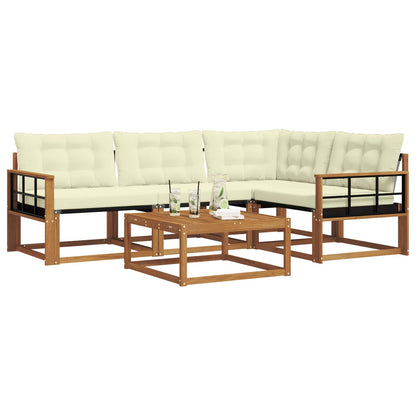 Set di divani da esterno con cuscino 5 pcs Naturale e Crema | homemem39