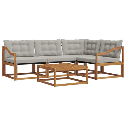 Set di divani da esterno 5 pcs Grigio Naturale e Chiaro | homemem39