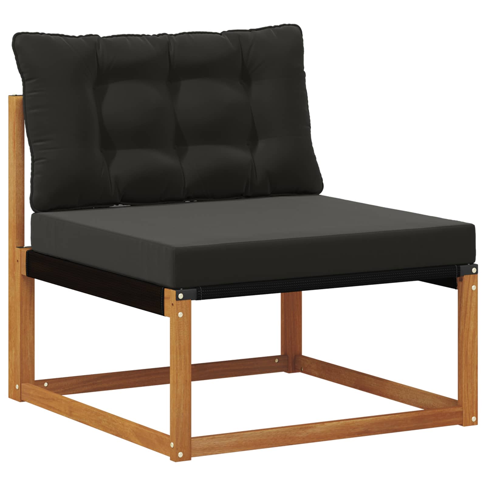 Set di divani da esterno con cuscino 5 pcs Naturale e Nero | homemem39