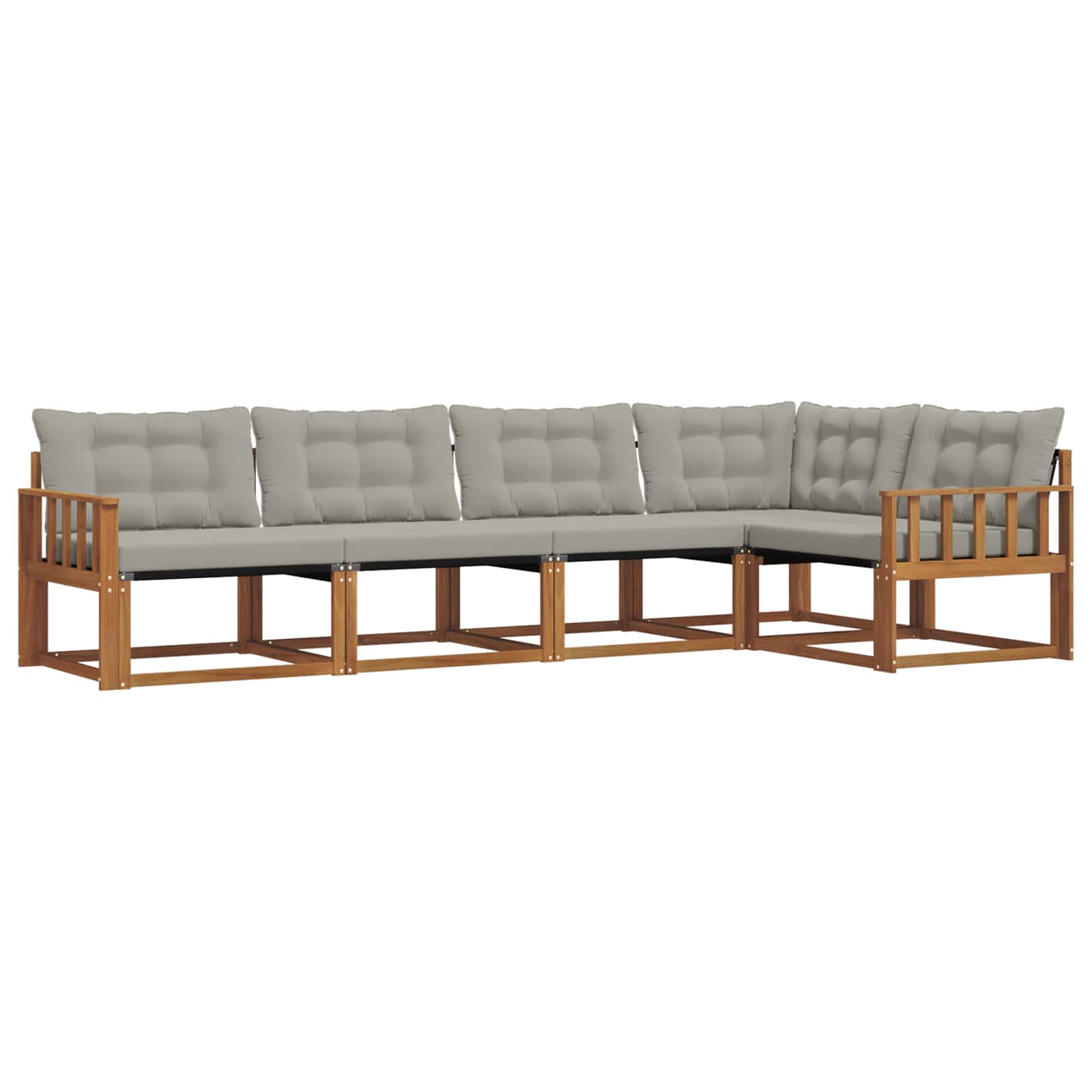 Set di divani da esterno 5 pcs Grigio Naturale e Chiaro | homemem39