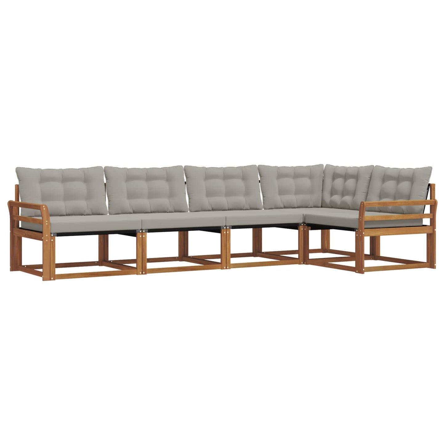 Set di divani da esterno 5 pcs Grigio Naturale e Chiaro | homemem39