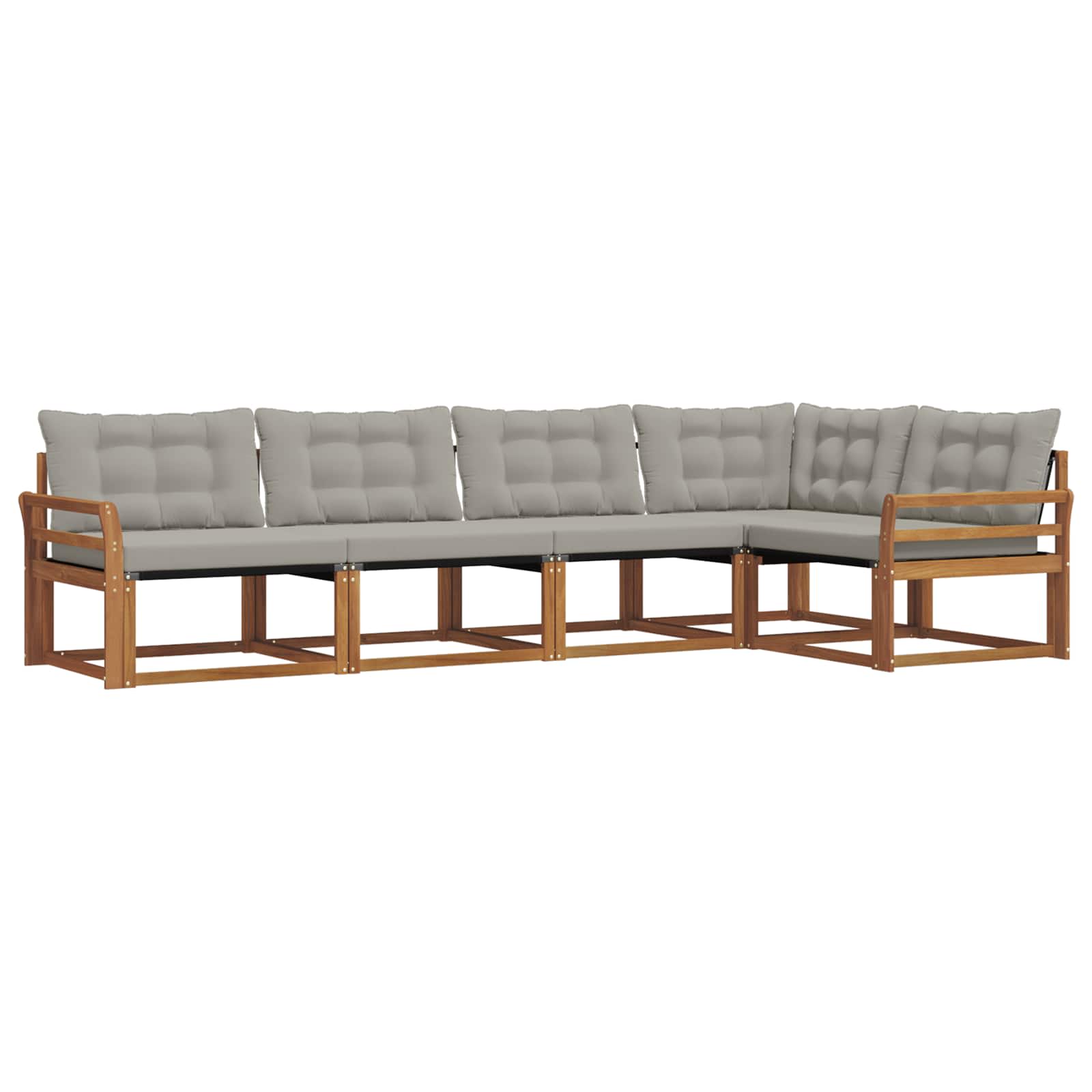 Set di divani da esterno 5 pcs Grigio Naturale e Chiaro | homemem39