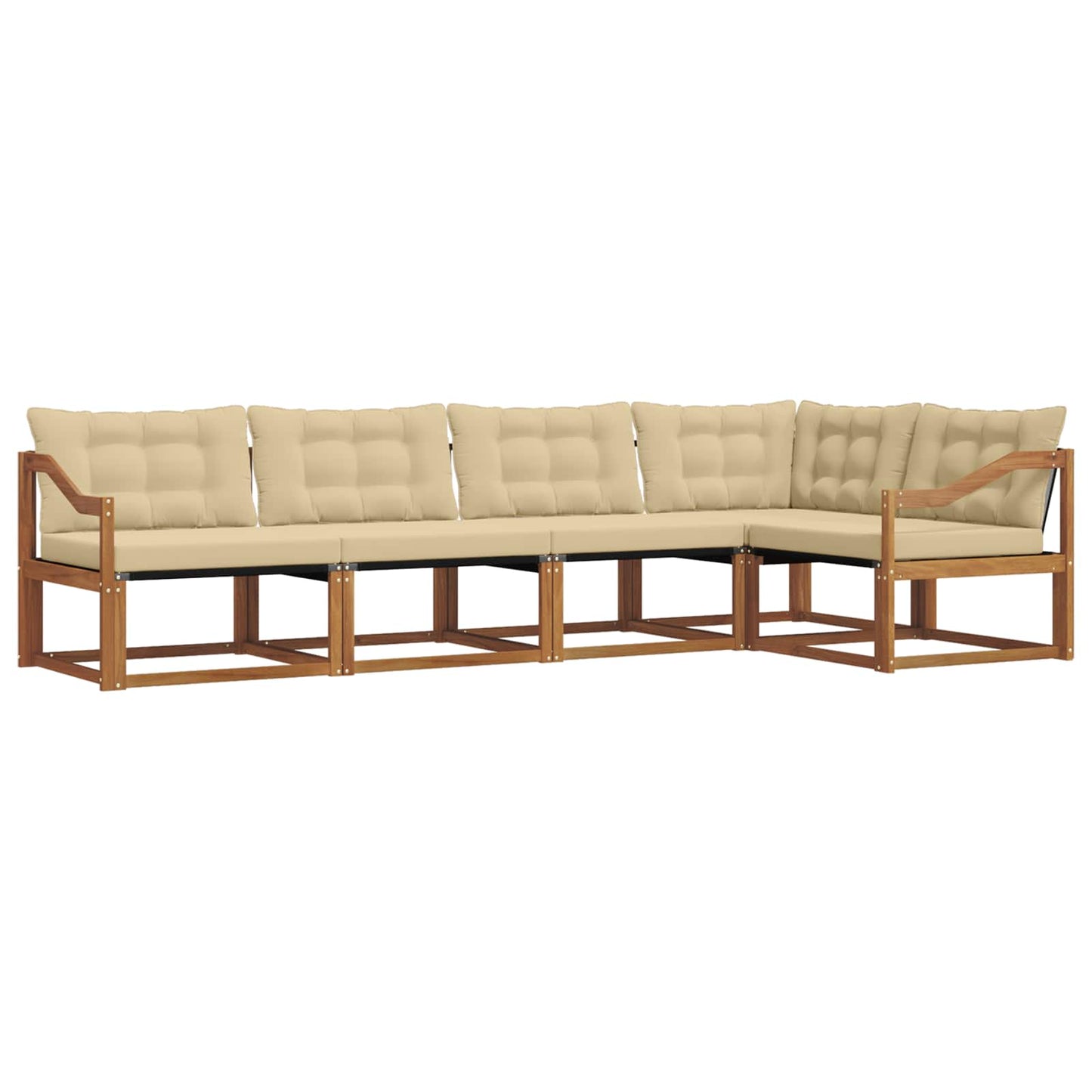 Set di divani da esterno con cuscino 5 pcs Naturale e Beige | homemem39