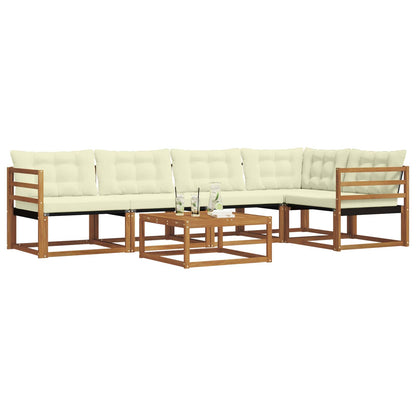 Set di divani da esterno con cuscino 6 pcs Naturale e Crema | homemem39