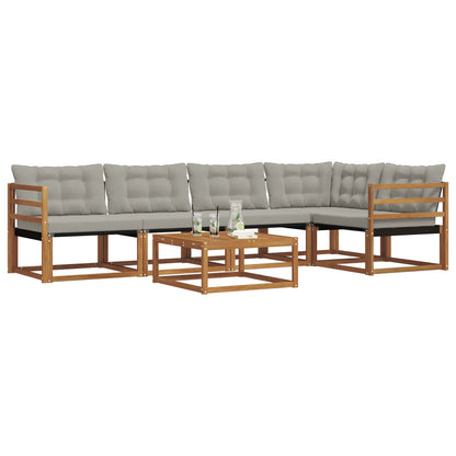 Set di divani da esterno 6 pcs Grigio Naturale e Chiaro | homemem39