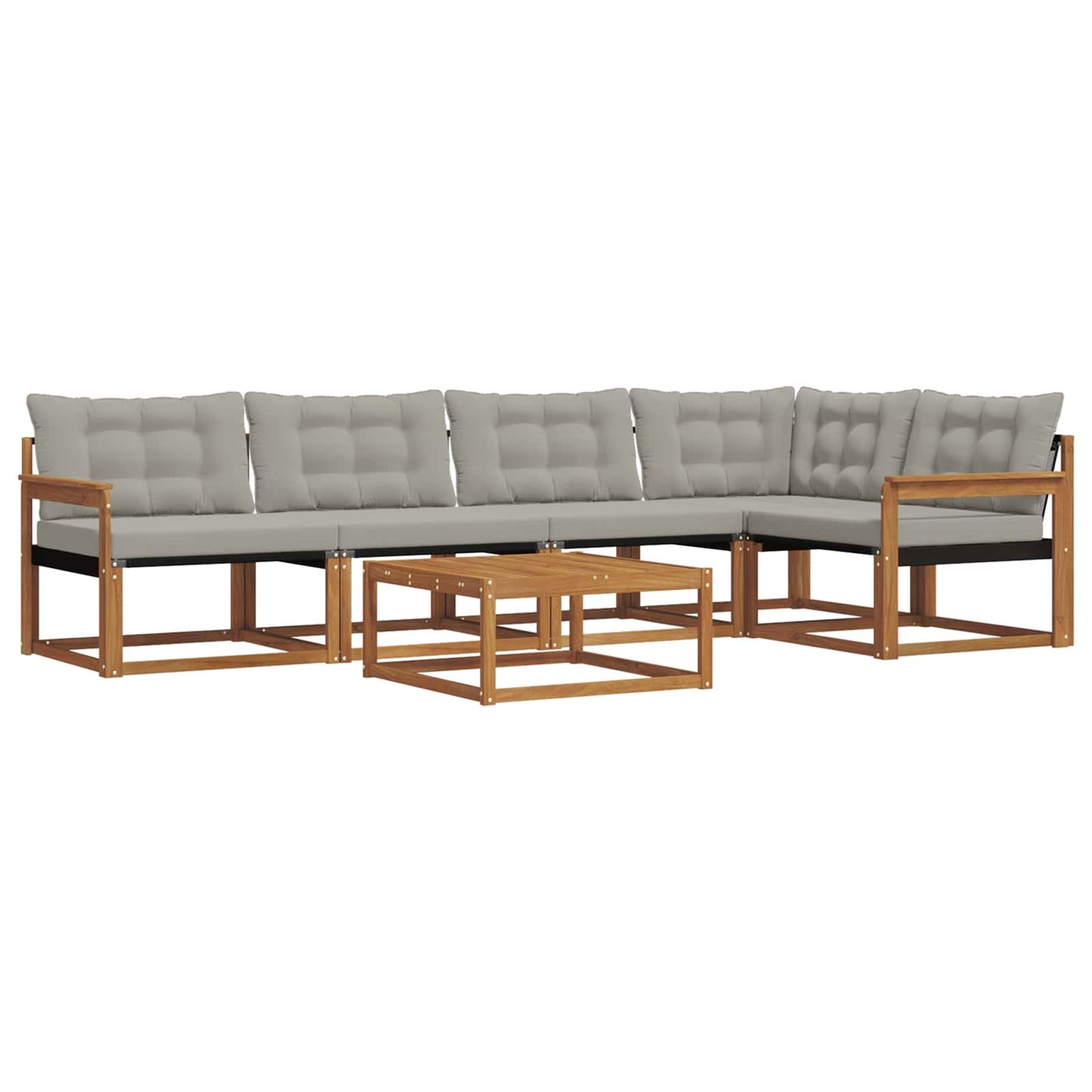 Set di divani da esterno 6 pcs Grigio Naturale e Chiaro | homemem39