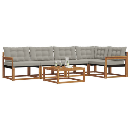 Set di divani da esterno 6 pcs Grigio Naturale e Chiaro | homemem39