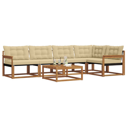 Set di divani da esterno con cuscino 6 pcs Naturale e Beige