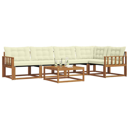 Set di divani da esterno con cuscino 6 pcs Naturale e Crema