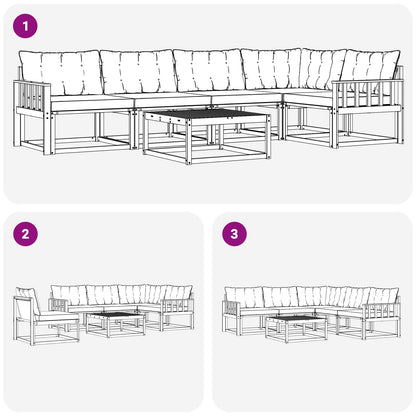 Set di divani da esterno 6 pcs Grigio Naturale e Chiaro | homemem39