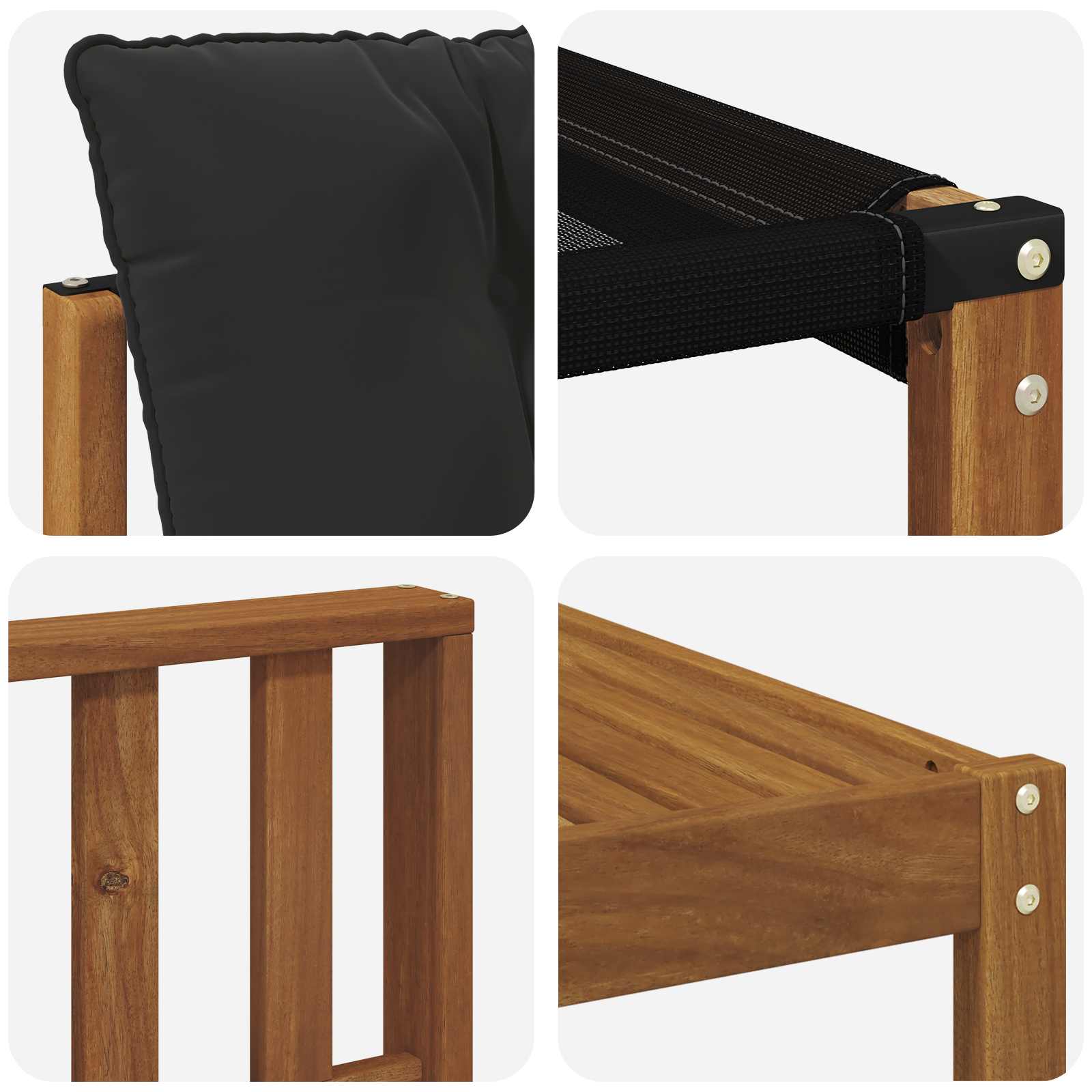 Set di divani da esterno con cuscino 6 pcs Naturale e Nero | homemem39