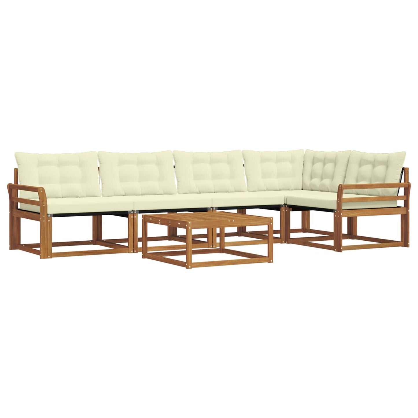 Set di divani da esterno con cuscino 6 pcs Naturale e Crema | homemem39