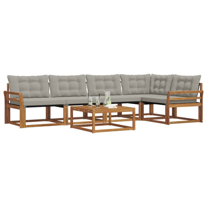 Set di divani da esterno 6 pcs Grigio Naturale e Chiaro | homemem39